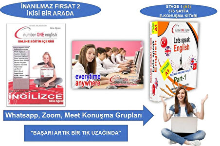 Dijital Elektronik -A1 KONUŞMA KILAVUZU Hediyeli … Number One English 50 Saat Online Paket Eğitim+ Elektronik Sınav+ 7/24 WhatsApp- Zoom- Google Meet konuşma Grupları ve Canlı Destek – EZBER BOZAN SİSTEM- EFSANE İNDİRİMLE YILLIK 99-TL