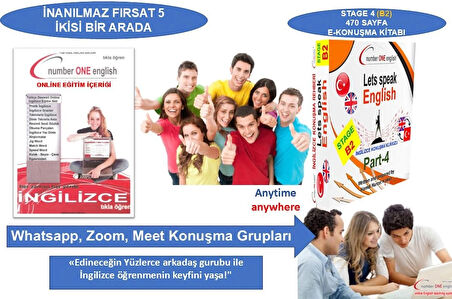 Dijital Elektronik -B2 KONUŞMA KILAVUZU Hediyeli … Number One English 50 Saat Online Paket Eğitim+ Elektronik Sınav+ 7/24 WhatsApp- Zoom- Google Meet konuşma Grupları ve Canlı Destek – EZBER BOZAN SİSTEM- EFSANE İNDİRİMLE YILLIK 99-TL