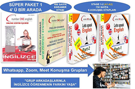 Dijital Elektronik GRAMER KİTABI+ A1+A2 KONUŞMA KILAVUZU. Number One English 50 Saat Online Paket Eğitim+ Elektronik Sınav+ 7/24 WhatsApp- Zoom- Google Meet konuşma Grupları + Canlı Destek- EZBER BOZAN SİSTEM- EFSANE İNDİRİM. FİYATLARIMIZ 1 YILLIKTIR