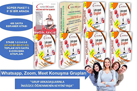 Dijital Elektronik GRAMER KİTABI+ A1+A2+B1+ B2+C1+ C2 KONUŞMA KILAVUZLARI+50 Saat Online Paket Eğitim+ Elektronik Sınav+ 7/24 WhatsApp- Zoom- Google Meet konuşma Grupları+ Canlı Destek- EZBER BOZAN SİSTEM- EFSANE İNDİRİM. FİYATLARIMIZ 1 YILLIKTIR