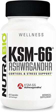 NutraBio, Ashwagandha KSM66, 600 mg, 60 Veggie Capsules