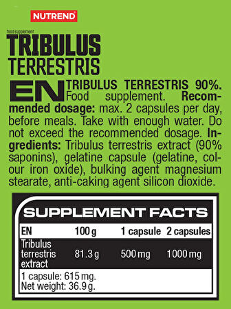 Nutrend %90 Saponins Tribulus Terrestris 1000 Mg 60 caps