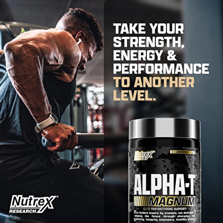 Nutrex Research Alpha-T Magnum Testosterone Support for Men | Anabolic Folic Acid , Tongkat Ali, Fadogia Agrestis, Boron , Apigenin , Shilajit and Ashwagandha | Muscle Builder for Strength, Growth & Hormone Balance