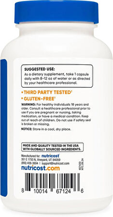Nutricost L-Arginine(Arjinin) L-Citrulline(Sitrulin) Complex 750mg, 120 Caps