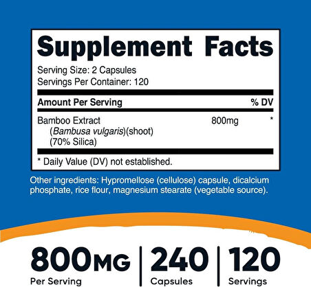 Nutricost Bamboo(Bambu) Extract 400 mg, 240 Caps- Vegan, Gluten Free and Non-GMO