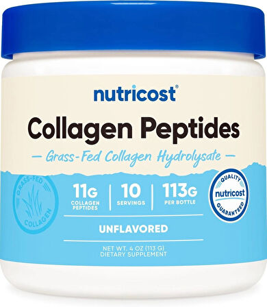 Nutricost Grass-Fed Collagen(Kolajen) Powder 4 oz (Unflavored) - Gluten Free and Non-GMO