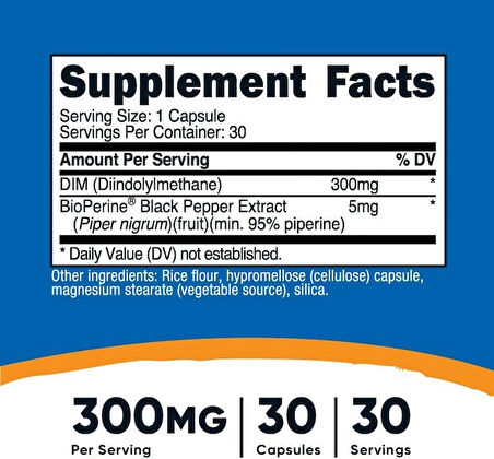 Nutricost DIM Diindolylmethane 300MG 30 Caps