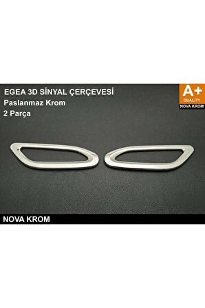 Nova Krom Fiat Egea Sinyal Çerçevesi Paslanmaz Krom + Abs 2015 - 2024 (Parlak)