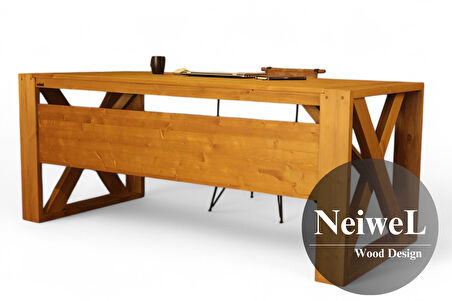 Neiwel Owen Doğal Ahşap Çalışma ve Ofis Masası-80cm-140cm