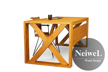 Neiwel Owen Doğal Ahşap Çalışma ve Ofis Masası-80cm-220cm