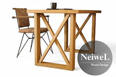 Neiwel Loel Doğal Ahşap Çalışma ve Ofis Masası-70cm-180cm