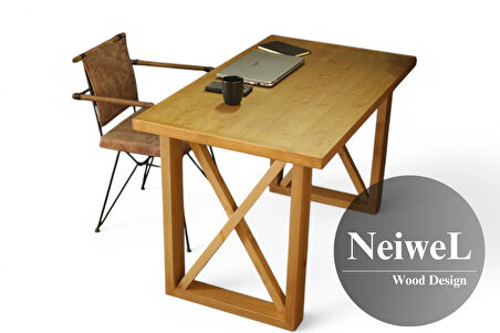 Neiwel Loel Doğal Ahşap Çalışma ve Ofis Masası-70cm-180cm