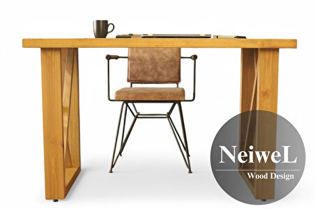 Neiwel Loel Doğal Ahşap Çalışma ve Ofis Masası-70cm-180cm