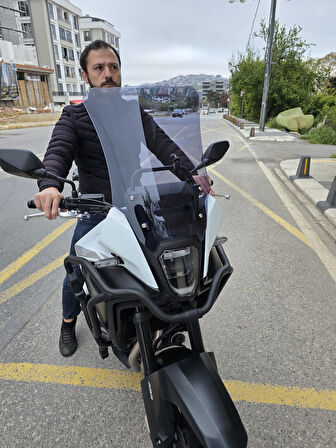 MOTOCAM Honda NX 500 Ön Cam 48cm 2025 Model Füme Renkli 4mm UZUN CAM