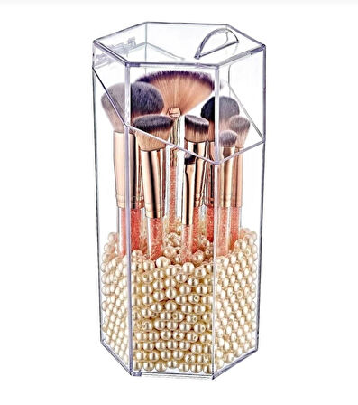 Kapaklı Makyaj Fırçası Düzenleyici Organizer