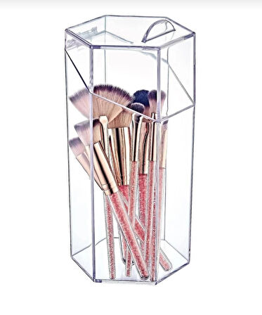 Kapaklı Makyaj Fırçası Düzenleyici Organizer