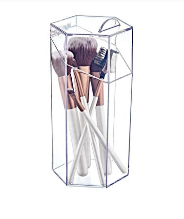 Kapaklı Makyaj Fırçası Düzenleyici Organizer