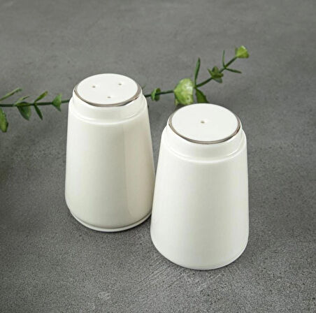 Gümüş yaldızlı porselen Tuzluk Biberlik