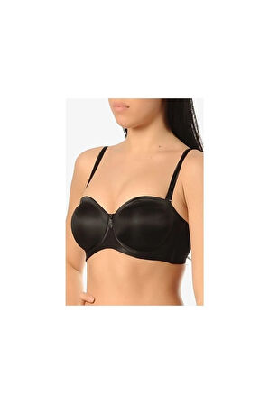 Kadın Siyah Straplez Balenli Toparlayıcı Sütyen 1680
