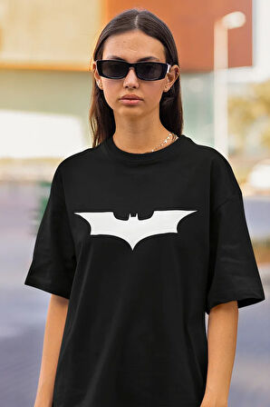 Batman Logo Baskılı Unisex Oversize Tişört