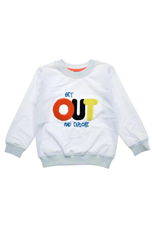 Out Baskılı Erkek Çocuk Sweatshirt