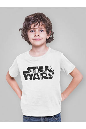 Star Wars Yazılı Unisex Film Çocuk Tişört (1-12 Yaş)