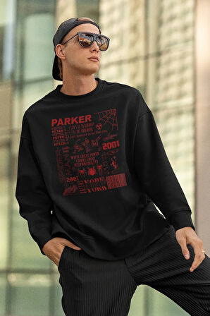 Peter Parker Baskılı Unisex Oversize Örümcek Adam Sweatshirt