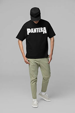 Müzik Grubu Pantera Baskılı Unisex Oversize Tişört