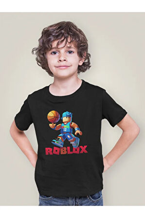 Roblox Basketbol Tasarım Baskılı Unisex Oyun Çocuk Tişört (3-12 Yaş)