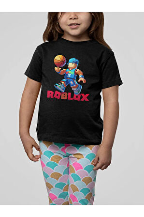 Roblox Basketbol Tasarım Baskılı Unisex Oyun Çocuk Tişört (3-12 Yaş)