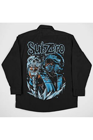 Subzero Baskılı Unisex Tasarım Anime Cepli Gömlek