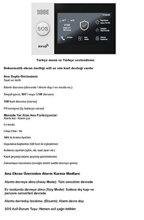 PGST OBİEM Akıllı Ev Güvenlik Alarm Sistemleri Kolay Kurulum (Sim Kart/Google Asistan/Amazon Alexa/Tuya Smart)