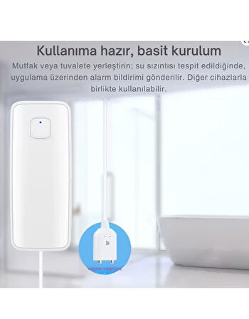 OBİEM Akıllı Ev Güvenlik Alarm Sistemleri Kolay Kurulum Su Kaçağı Tespit Sensörü