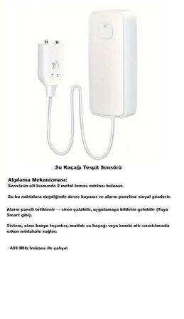OBİEM Akıllı Ev Güvenlik Alarm Sistemleri Kolay Kurulum Su Kaçağı Tespit Sensörü