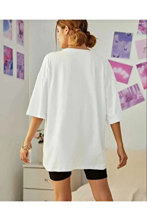 malkoçbey ocean city baskılı oversize unisex basic t-şhirt