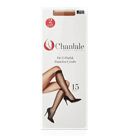 CHANTALE Fit 15 Parlak Pantolon Çorabı 2'li