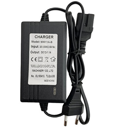 Oddity Akülü İlaçlama Makinesi 12V 1.1A Şarj Adaptörü | Veta, Baco, HB Garden, Hyundai, Türkoğlu Uyumlu ilaçlama Pompası Şarj Cihazı Aleti