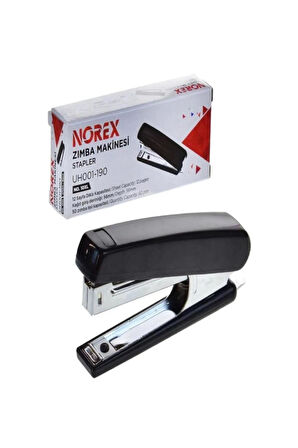 Norex UH001- Tel Zımba Makinesi - No:10 XL - Siyah - 12 Sayfa Dikiş - 50 Zımba Hazneli - 1 Ad