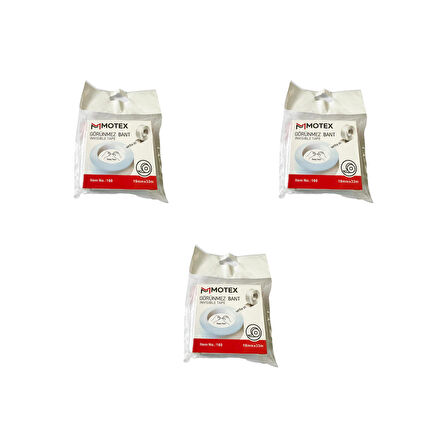 Motex Görünmez Şeffaf Bant - Düzeltme Birleştirme Bandı - 19 mm x 33 Metre - 3 Adet