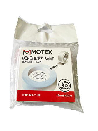 Motex Görünmez Şeffaf Bant - Düzeltme Birleştirme Bandı - 19 mm x 33 Metre - 5 Adet