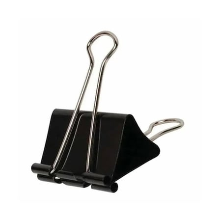 Lacco 816 32 mm. Orta Boy Metal Çelik Siyah Kağıt Kıskacı Ataş Evrak Mandalı - 12 Adetlik 10 Paket