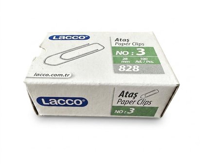 Lacco 828 Metal Ataş - No : 3 / 28 mm / 100 Adetlik Kutu