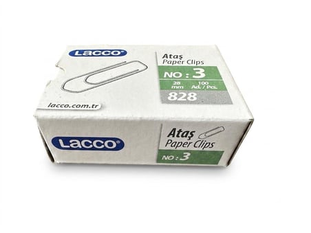 Lacco 828 Metal Ataş - No : 3 / 28 mm / 100 Adetlik 5 Kutu - 500 Adet