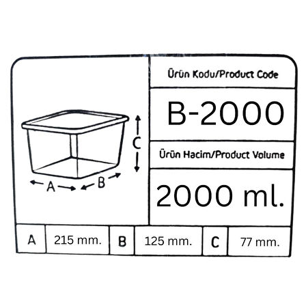 Offbox Buzluk Sebze Bakliyat Et Gıda Saklama Kabı - 2 Lt. - 10 Adet