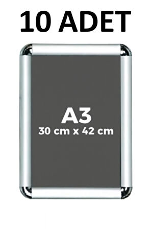 10 Adet A3 Eko Seri Çerçeve Rondo Köşe Aç Kapa Açılır Kapanır