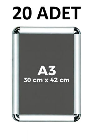 20 Adet A3 Eko Seri Çerçeve Rondo Köşe Aç Kapa Açılır Kapa