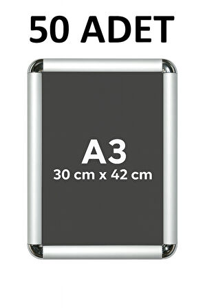 50 Adet A3 Eko Seri Çerçeve Rondo Köşe Aç Kapa Açılır Kapa