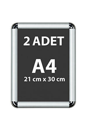 2 Adet A4 Eko Seri Çerçeve Rondo Köşe Aç Kapa Açılır Kapanır