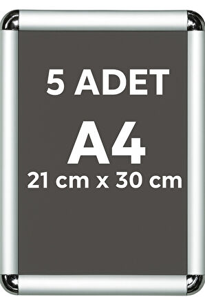 5 Adet A4 Eko Seri Çerçeve Rondo Köşe Aç Kapa Açılır Kapanır