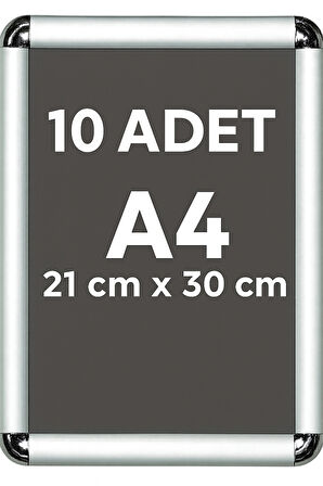 10 Adet A4 Eko Seri Çerçeve Rondo Köşe Aç Kapa Açılır Kapanır